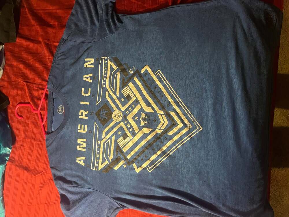 American Fighter Graphic T-Shirt Blue